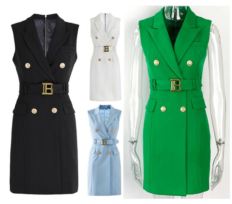 

Womens Suits & Blazers Spring Summer Autumn Winter Casual Slim Dress No Sleeves Woman Long Jackets Skirt Fashion Lady Office Suit Pockets Business Notched Coat S-XL 11, Silical gel