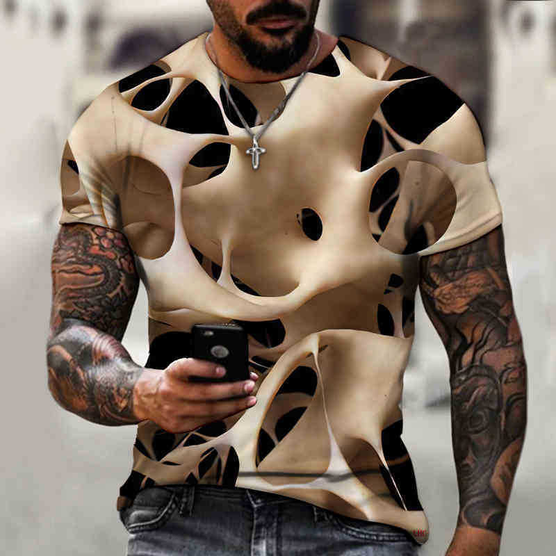 

2022 Brand Summer Short Sve Three-dimensional Pattern 3d Printing Men's T-shirt Trendy Streetwear Size 5XL, Lhc-1502