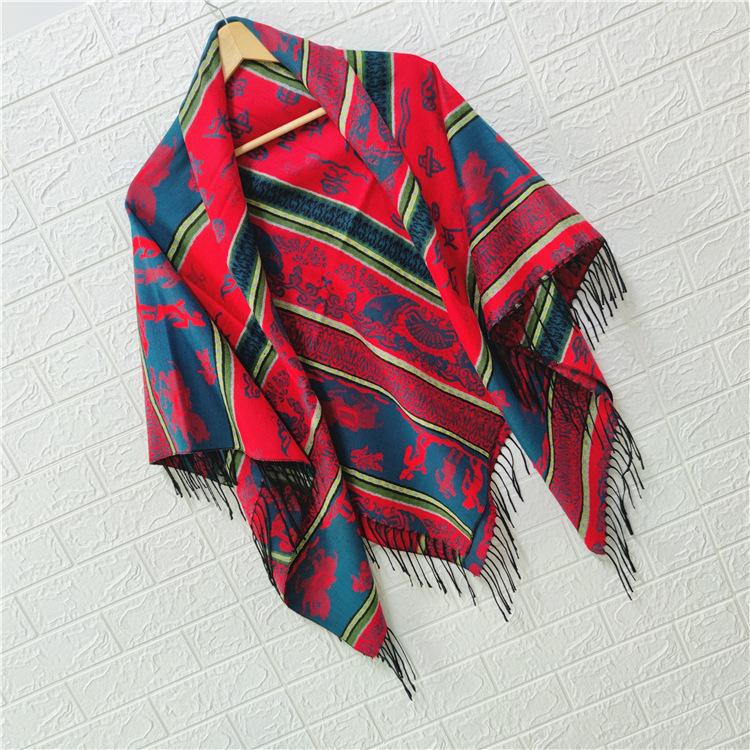 

Scarves Ethnic Style Cashmere Blend Shawl And Wraps Women Square Scarf Warm Echarpes Mujer Bufanda Tassel Pashmina Mantilla