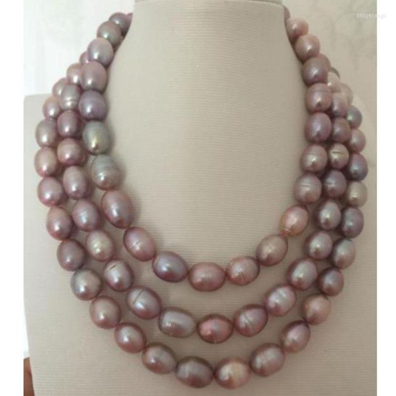

Chains Elegant 11-12mm South Sea Baroque Lavender Pearl Necklace 48"925silver