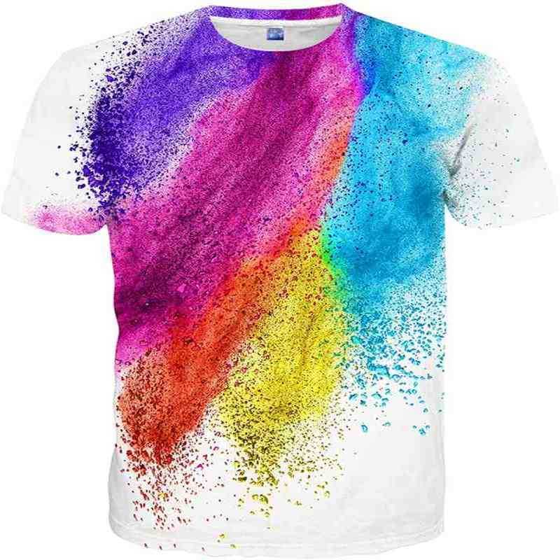 

Eowjeed Unisex casual 3D printed Short T-Shirt Top Men's women's, Style51