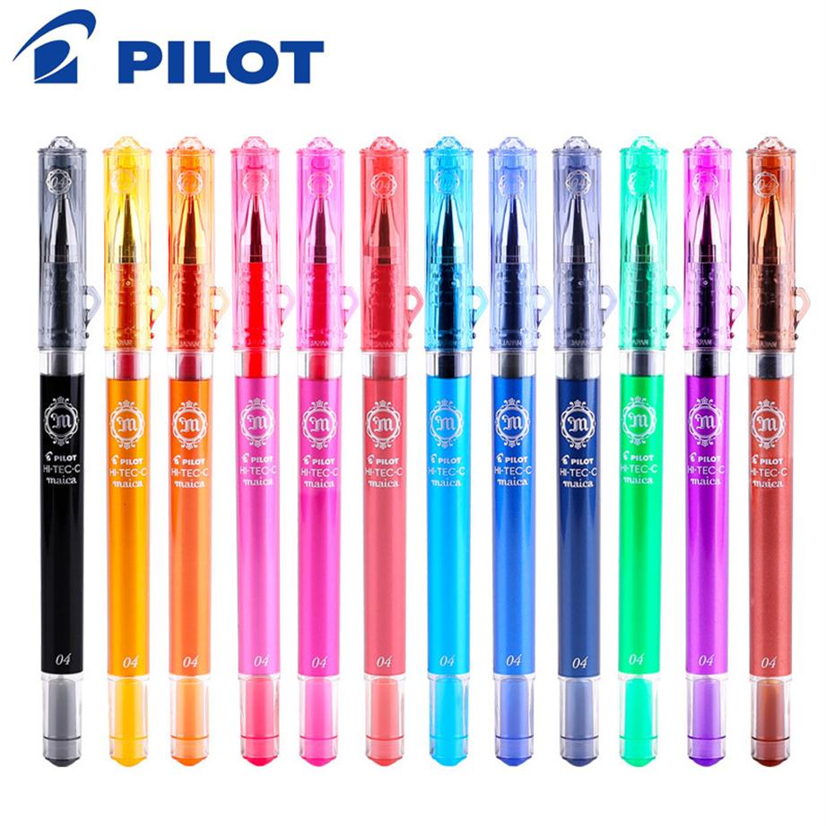 

12pcs Pilot Hi-Tec-C LHM-15C4 Maica Gel Ink Pen - 0 4 mm - 12 Color Set Needle Point Writing Supplies Y200709251P