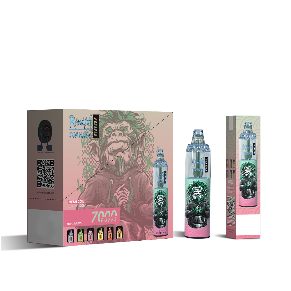 

Original randm tornado 7000 puff disposable e cigarette Prefilled vape flavours RGB light Glowing 14ml cigarrillos desechables online store vaper recargable