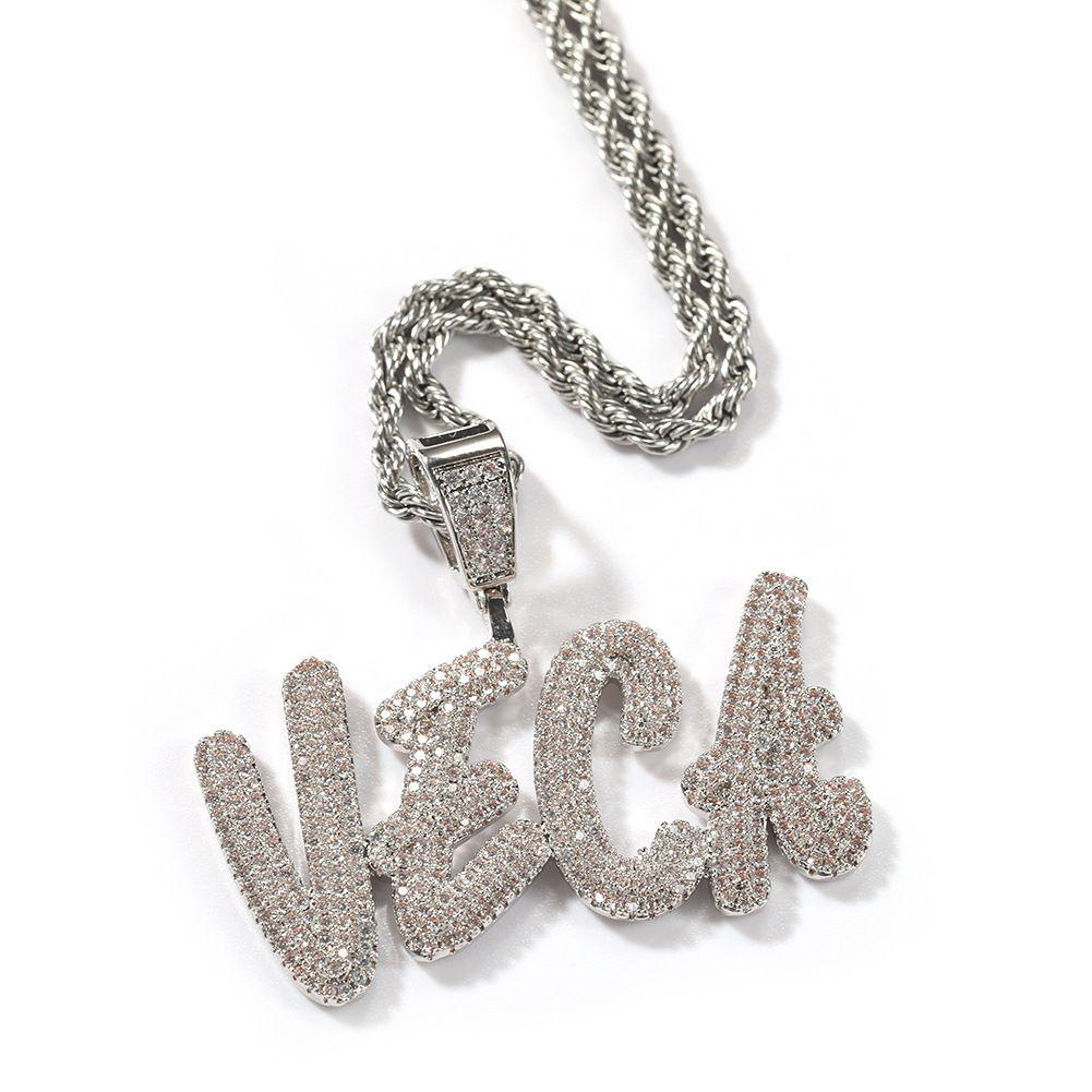 

Pendant Necklaces Diy Az Custom Name Letters Pendant Necklaces Shining Bling Colorf Zirconia For Men Women Gift With Twisted Rope Ch Dhbrh