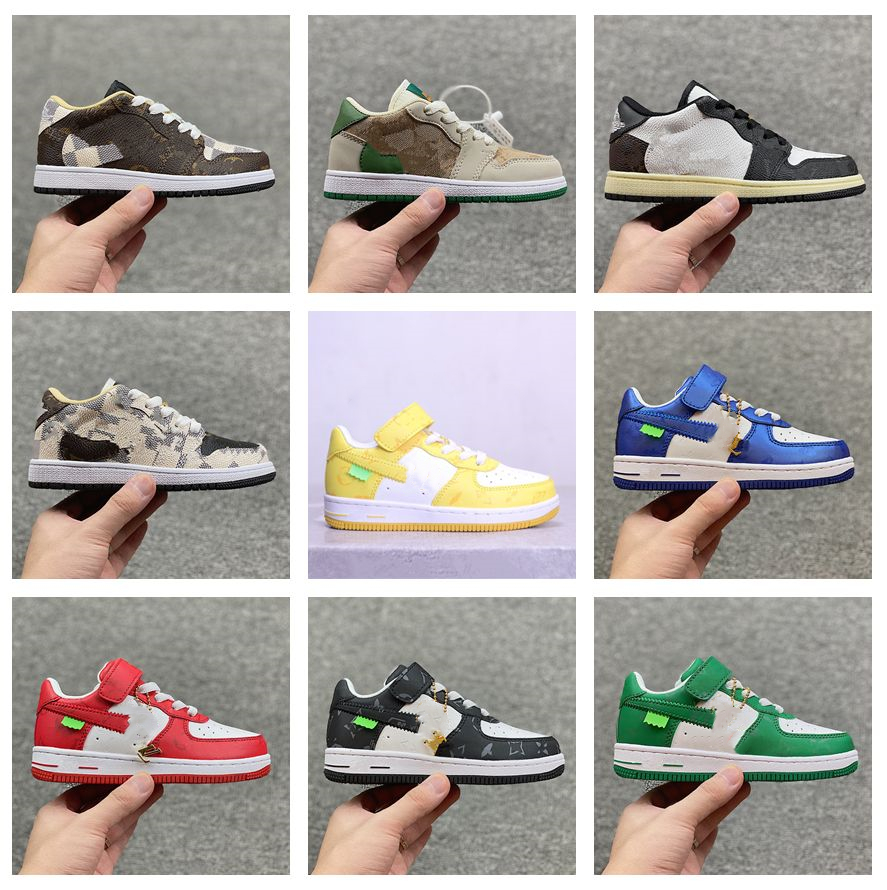 

Kids Sneaker Low Cut Chicago Collaboration Fragments Military Blue TS Scotts 1s Light Smoke Grey Retros Shattered Backboard J I Infant Toddler Dark Mocha Kids Shoes