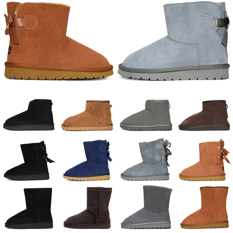 

Women Boots Designer Booties GAI Classic Snow boot Khaki Low Bow Black Grey Pink Navy Blue Ankle Short Winter booties, #1