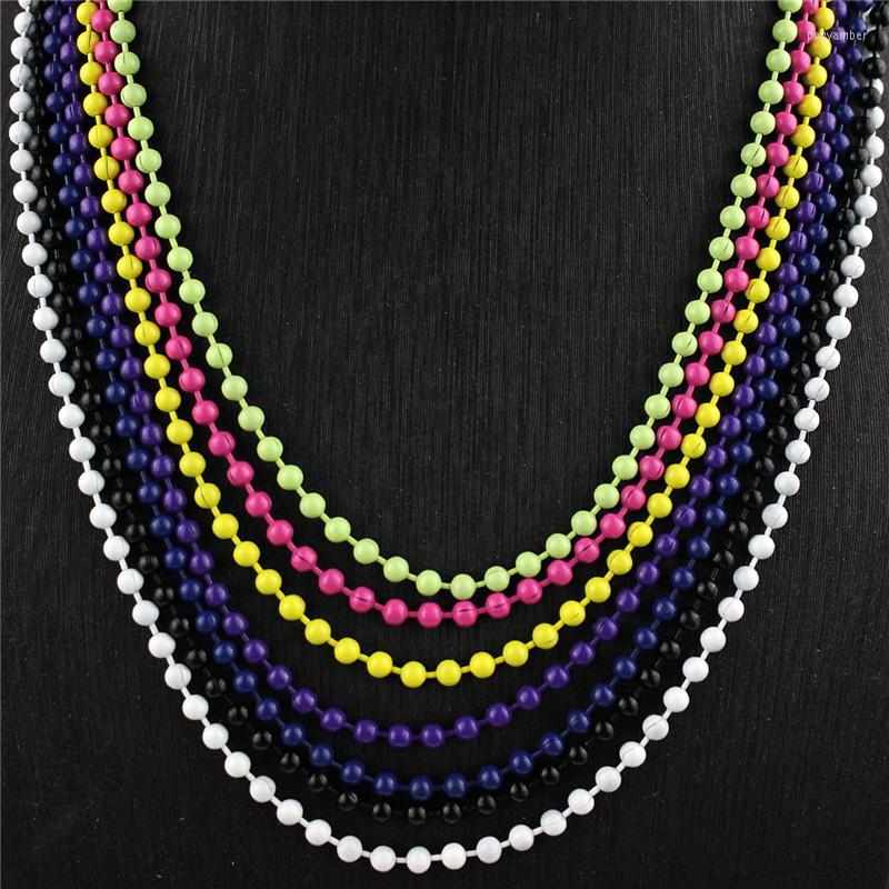 

Chains 18inch Colorful Rainbow Beads Necklace Plated Enamel Jewelrys Saling Multicolor Jewelry Wholesale