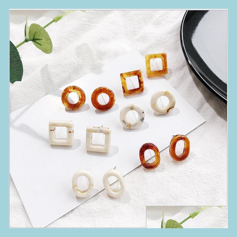 

Stud Stud South Korea Acetic Acid Small Simple Cute Temperament Earrings Geometric Shape Acrylic Girls Crossearth Whole Drop Deliver Dhnze