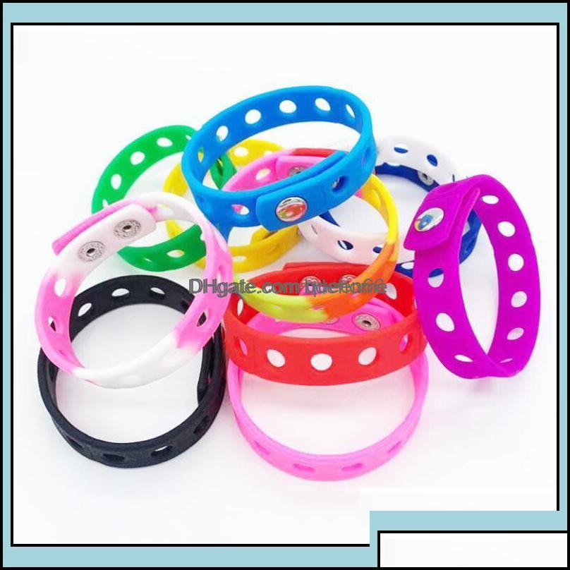 

Charm Bracelets Charm Bracelets Jewelry Soft Sile Bracelet Wristband 18/21Cm Fit Shoe Croc Buckle Accessory Kid Party Gift Fashion W Otrfz