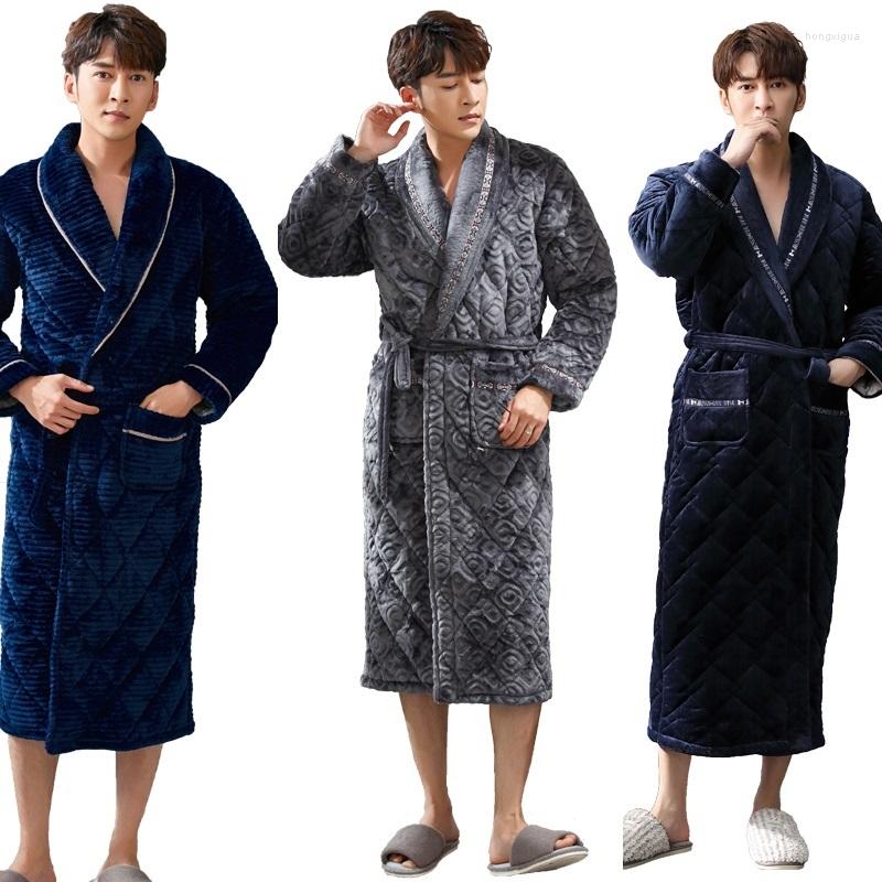 

Men's Sleepwear Cotton Male Home Robe Lovers Flannle Kimono Bathrobe Gown Casual Clothes Soft Men&Women Nightgown, Als8837