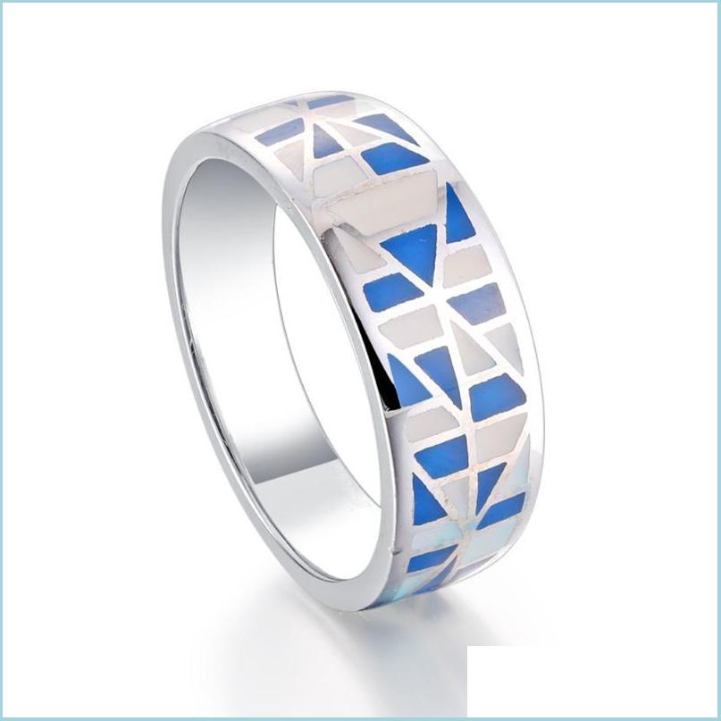 

Cluster Rings Cluster Rings Arrival Geometry Enamel Ring Bluecolor 7 5Mm Width Big For Women Man 925 Sterling Sier Jewelry Mother Gi Dhcgp
