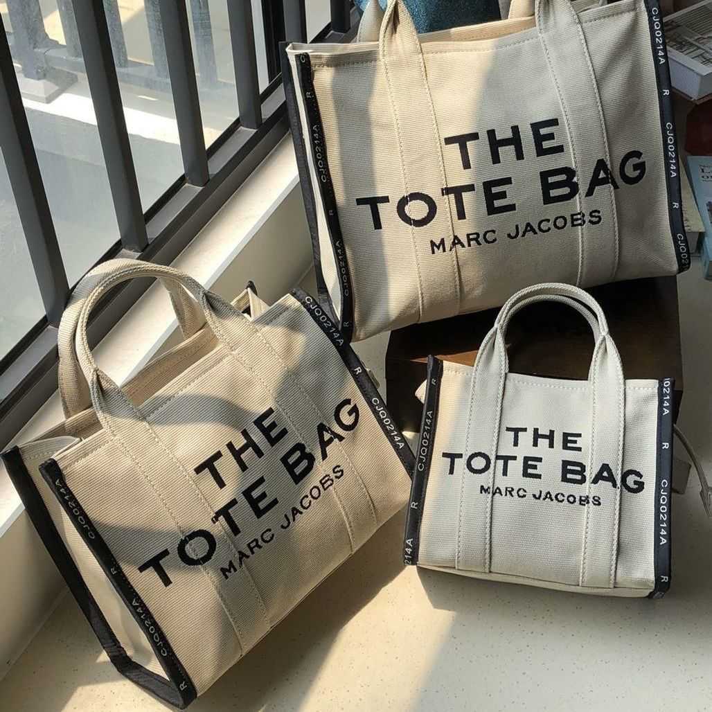 

Designer Luxury Bags Marc's Jacob Tote Fashion Handbags New Canvas Mj Temperament Portable Shoulder High Quality Single Shoulder Woman's Leisure Bags, Beige mini
