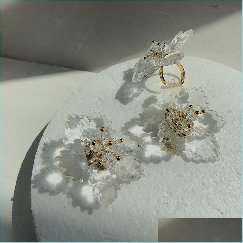 

Stud Stud Korean Fashion Clear Acrylic Flower Handmade Earrings For Women Festival Party Cute Ear Boucle Doreille Femme 2021 Jewelry Dhwsm