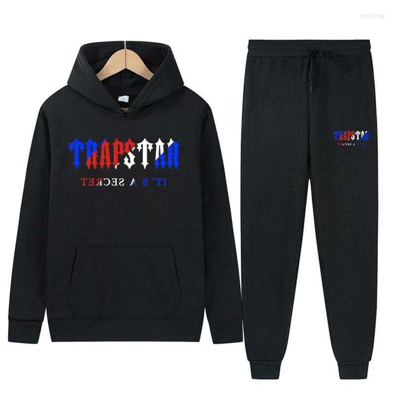 

Men's Tracksuits TRAPSTAR Brand Track Suit Autumn And Winter Men Women Warm Two-piece Loose Hoodie Print Couple Sportswear, Dark gray