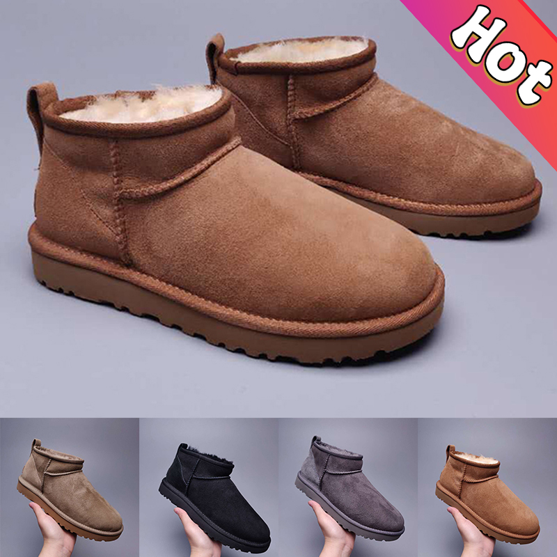 

Winter Snow Boots warm Ultra Mini Boot Women Australia Classic Ankle booties Designer womens shoes chestnut men fur Sheepskin Suede plush comfort shoes sneakers, No.26- shoe box