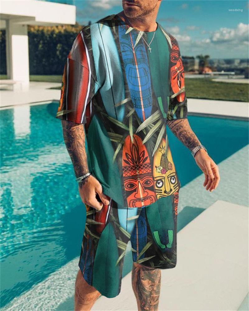

Men's Tracksuits 2022 Summer Man Sets Sportswear Men's Suit Casual Beach Shorts O-neck Oversized Set Men 2-Piece Tracksuit Shirt Top, Ts1403