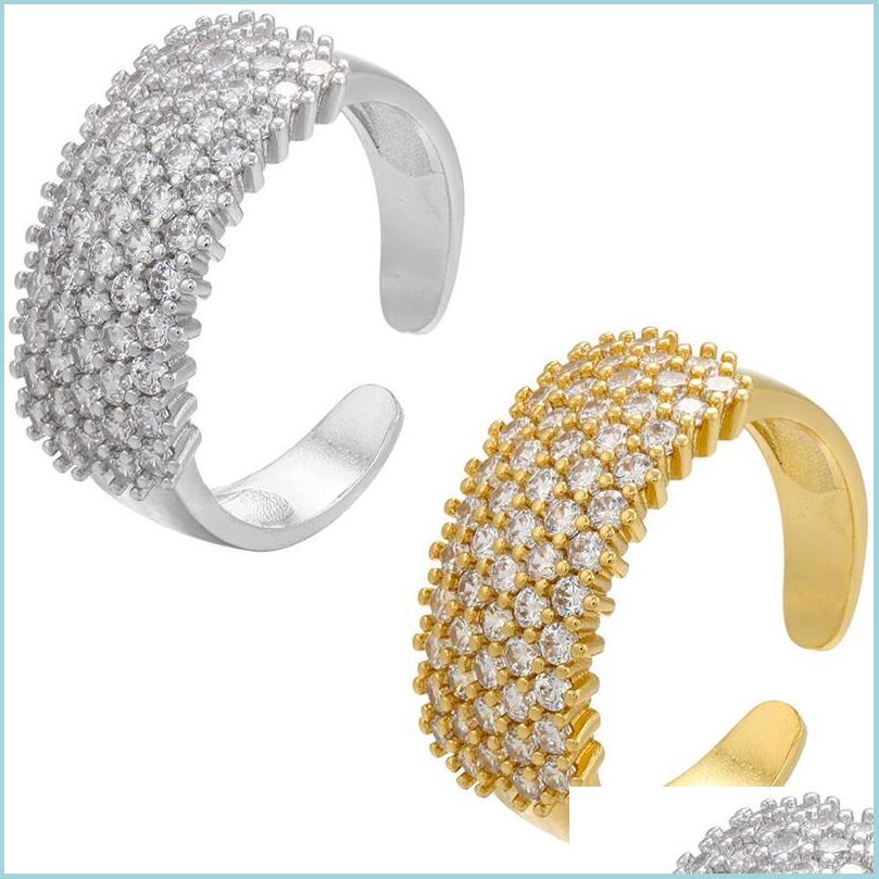 

Cluster Rings Cluster Rings Zuhkou Simple Wide Ring For Women Gold Sier Color Gracef Cubic Zirconia Opening Fashion Jewelry Wholesal Dh0Qa