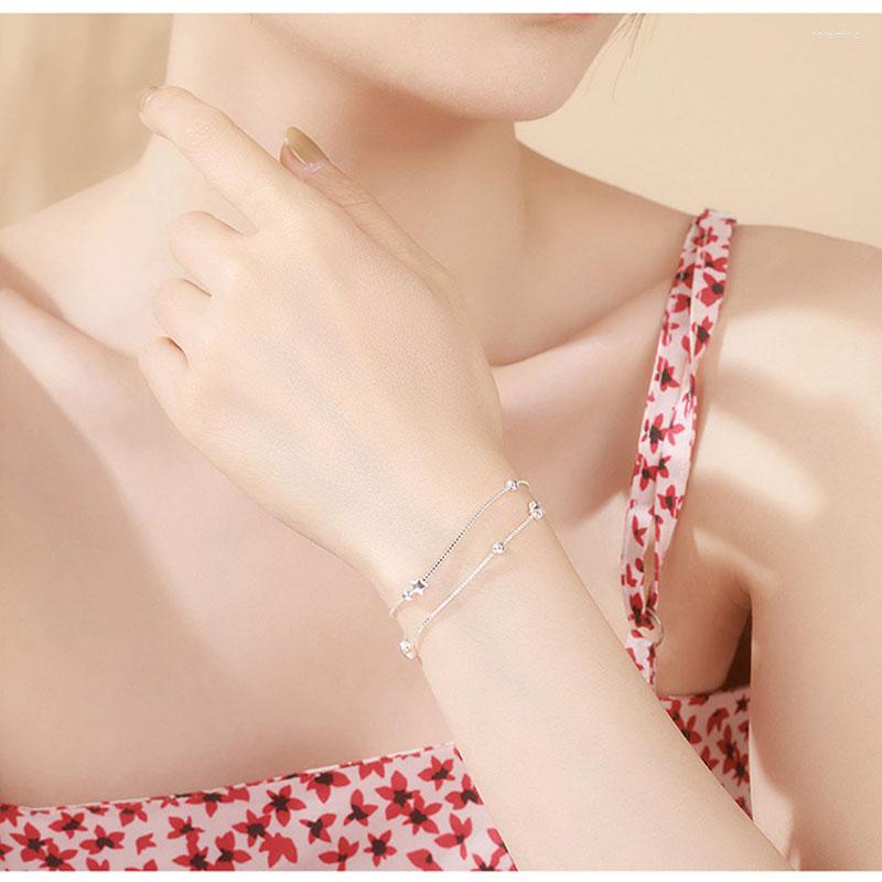 

Link Bracelets Star Bracelet Female Double Korean Simple Light Luxury Sweet Small Fresh INS Niche Design Students Boudoir