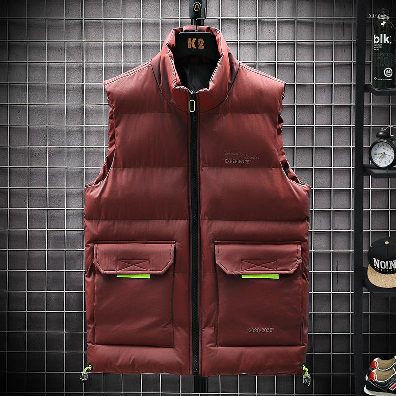 

Men's Vests LUKER CMSS Men Jacket Winter Women Vest Down Cotton Sleeveless Waistcoat Mans Warm Coat Liner Male, Black