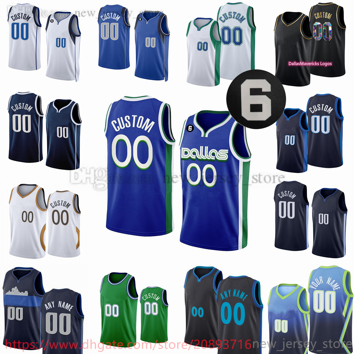 

Custom Printed 2022-23 New Season Basketball Jerseys 77 Luka 8 Josh Doncic Green 11 Tim Hardaway Jr. 26 Spencer Dinwiddie 44 Davis Bertans Christian Wood 7 Powell 6 patch, Printed (with team logo)