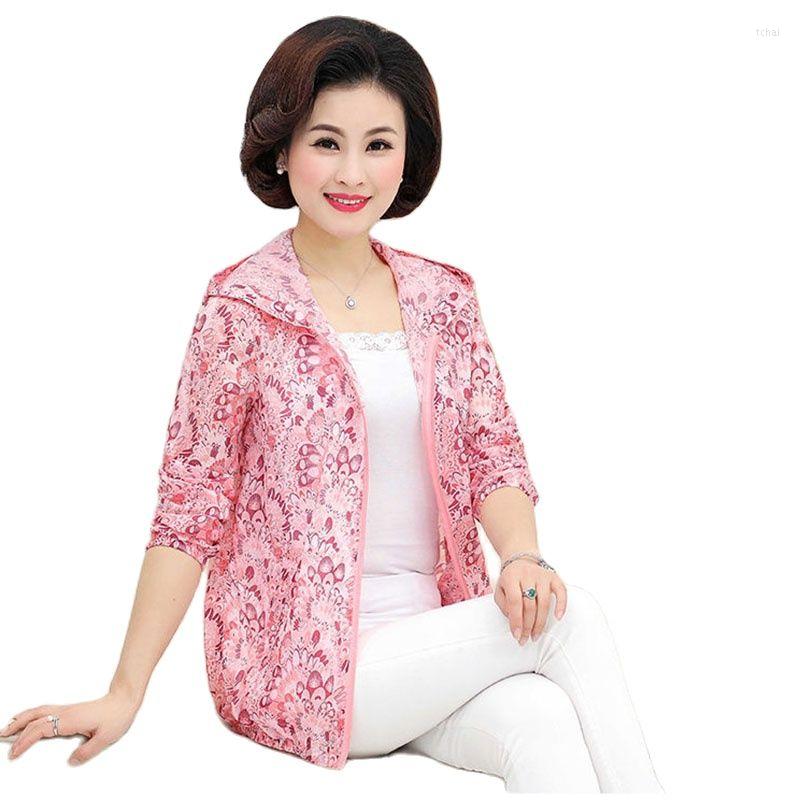 

Women's Jackets Sun Protection Clothing Female Loose Summer Mother Clothes Outdoor Thin Ladies Hooded Jacket, Colour3