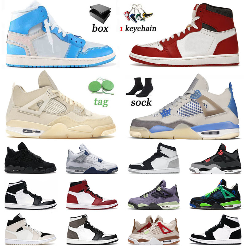 

University Blue 1 1s Top Men Basketball Shoes Lost Found Jumpman Sail Black White Red Thunder Jorden1s Dark Mocha Twist Men Women Trainers Sneakers With Box, B12 40-47