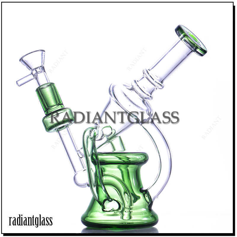 

Hookahs Mini Recycler Glass Bong Inner Perc Bongs Dab rig thick smoking water pipe with 14mm accessories traditional dab rigs oilrig