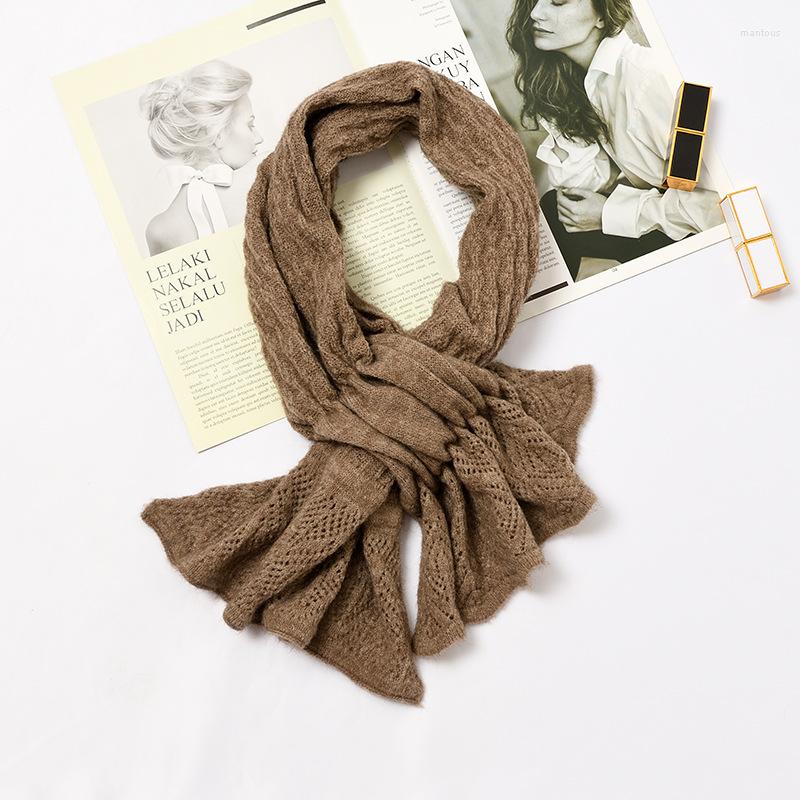 

Scarves Winter Warm Neck Scarf For Women Hollow Out Shawl Knitting Wool Pashmina