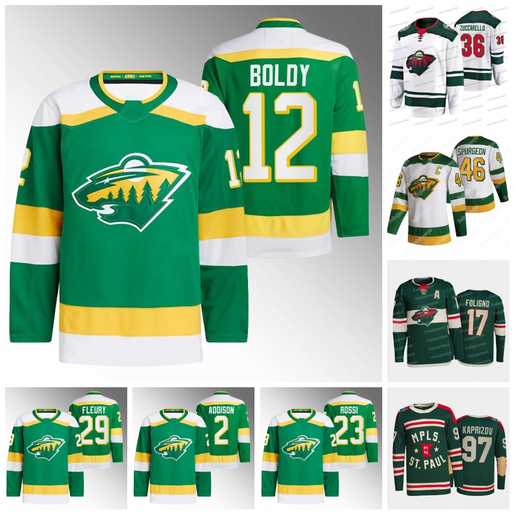 

97 Kirill Kaprizov 2022-23 Reverse Retro Wild Jersey Matt Boldy Calen Addison Marc-Andre Fleury Mats Zuccarello Ryan Hartman Jared Spurgeon Marco Rossi Foligno, Home jersey mens s-xxxl
