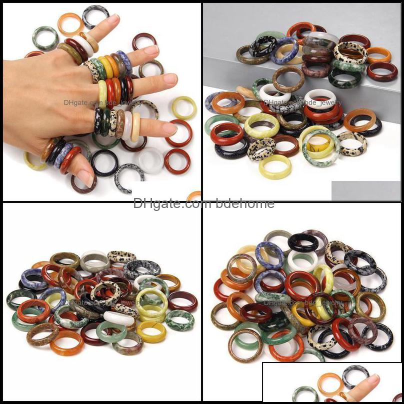 

Solitaire Ring Solitaire Ring Rings Jewelry Width 46Mm Natural Stone Opal Turquoises Black Onyx Tiger Eye Sodalite Malachite Gift Fi Otyog