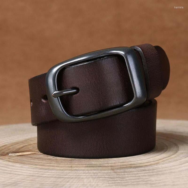 

Belts Personalized Fashion Ltalian Pure Cowhide Belt Men's Leather Pin Buckle Retro Trend Jeans, Black