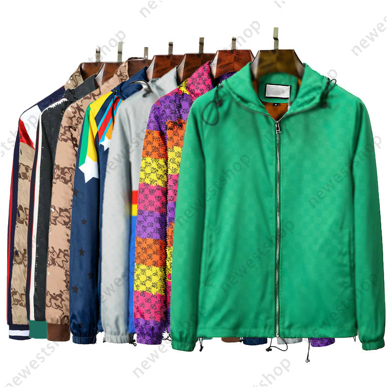 

mens Designer jackets Autumn hooded zipper Jacket outwear black green khaki Streetwear paris long Sleeve luxury casual thin coat XXXL 3XL