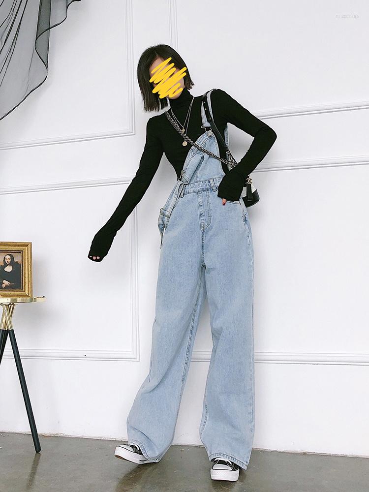 

Women's Jeans Loose Women Suspenders Straight Denim Overalls Casual Ladies Jumpsuit Romper Fashion Streetwear Female, Dark blue