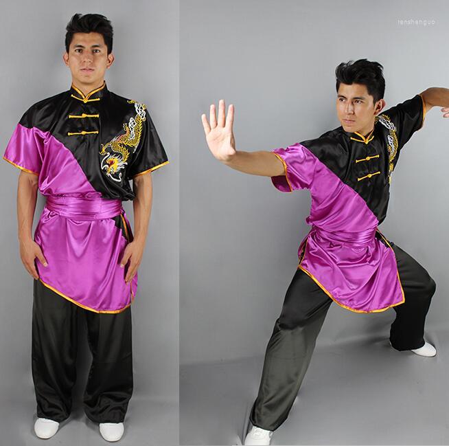 

Ethnic Clothing Tai Chi Uniform Cotton Double Colors High Quality Wushu Kids Adults Short Sleeve Martial Arts Wing Chun Suit