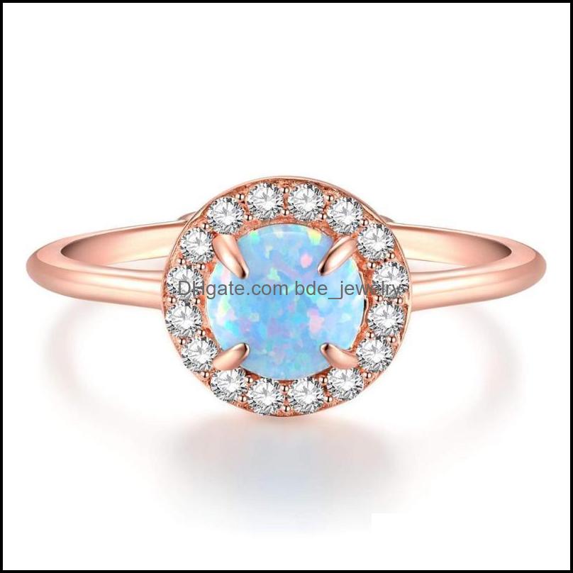 

Cluster Rings Cluster Rings Dazzling Fire Opal Ring For Women 925 Sterling Sier Resizable Opals Wedding Engagement Jewelry Female Dr Dhrcb