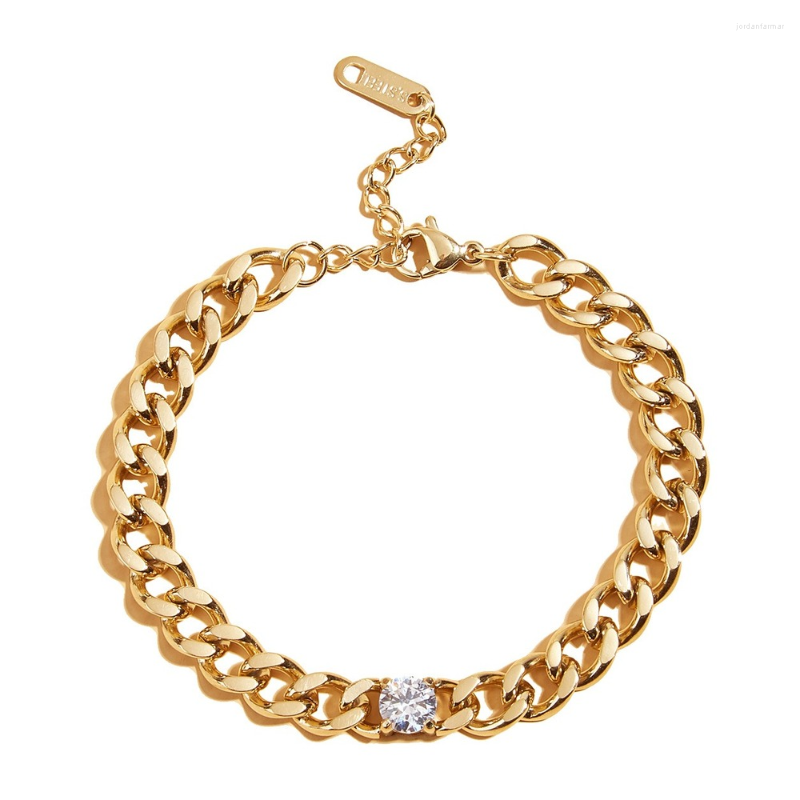 

Link Bracelets All-Match Non-Fading Titanium Steel Female Special-Interest Design Stainless Chain Ins Hand Bracelet Wholesale