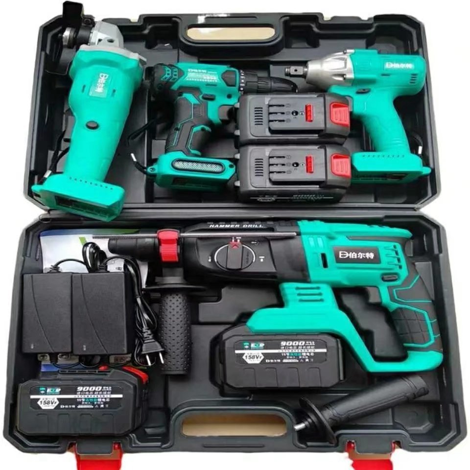 

Other Hand Tools Four-piece Brushless Electric Hammer Drill Pick Lithium Battery Rechargeable Power Tool 221102