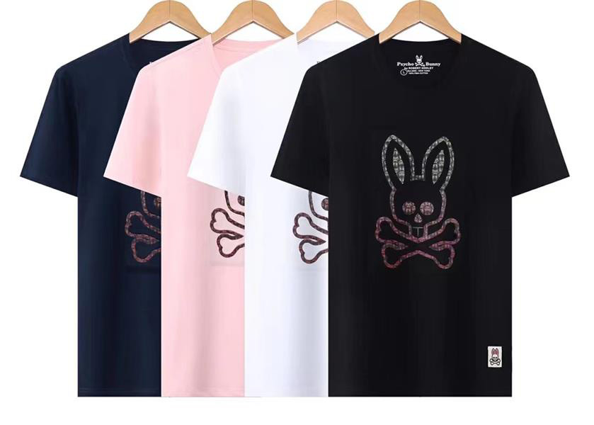 

Summer Men's PsychoBunny T-shirt Designer Casual T-shirt Letter Print Short Sleeve Top Luxury Men's Hip Hop M-XXXL #01, Customize