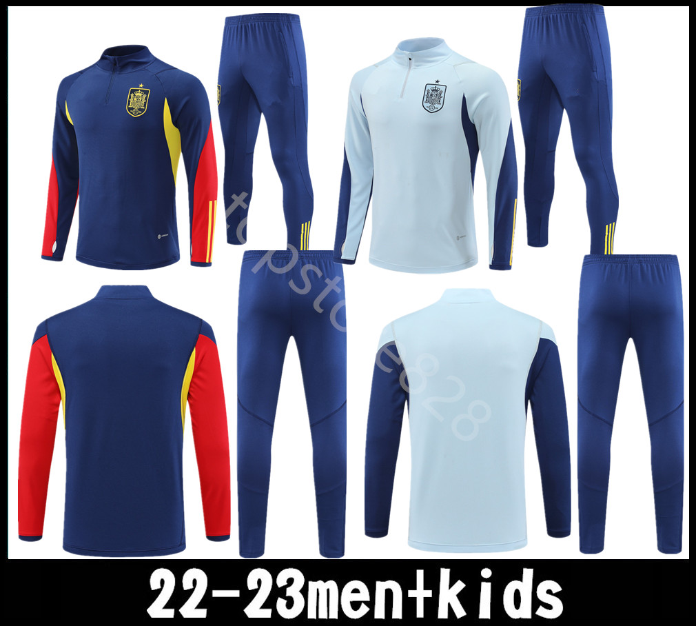 

2022 Spain soccer tracksuit chandal training suit 2022 2023 Mens and kids MORATA GAVI PEDRI ANSU FATI football tracksuits Espana camisetas futbol, Black