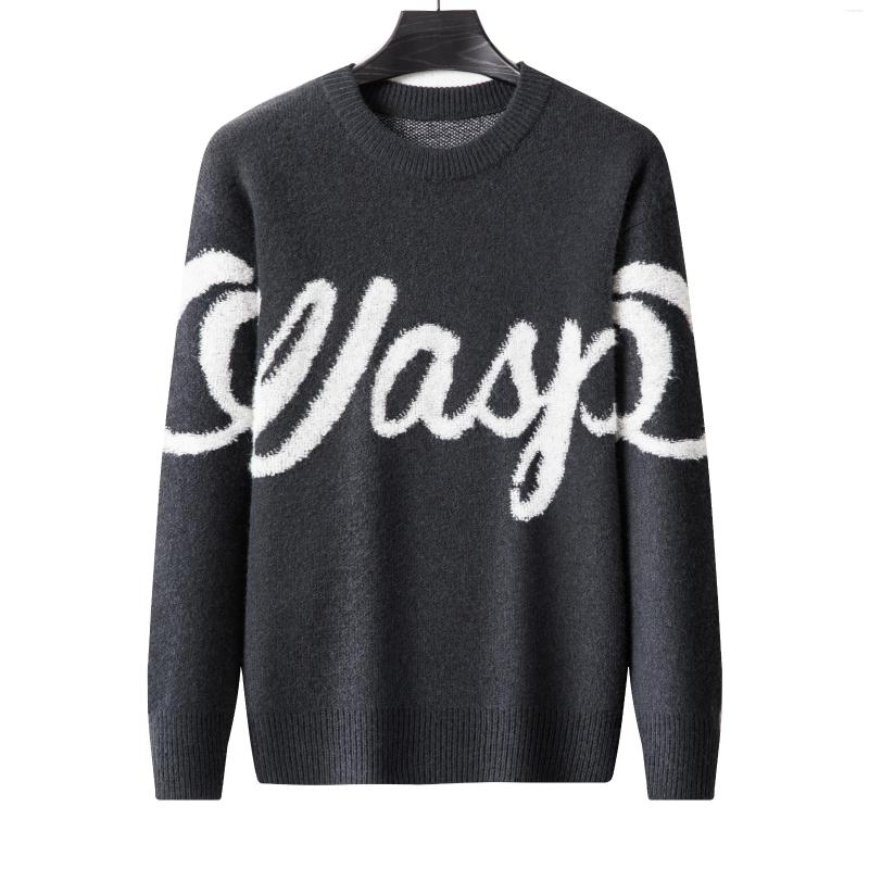 

Men's Sweaters High End Designer2022 Men's Knitting Pullover Jacquard Warm Thickened Autumn/Winter Sweater European Luxury Casual, Dark grey