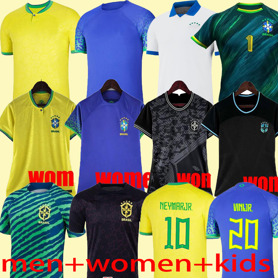 

2022 2023 soccer jersey Camiseta de futbol PAQUETA COUTINHO football shirt maillots MARQUINHOS VINI JR SILVA brasil RICHARLISON bRAZILS MEN KIDS WOMAN NEYMAR, Black women