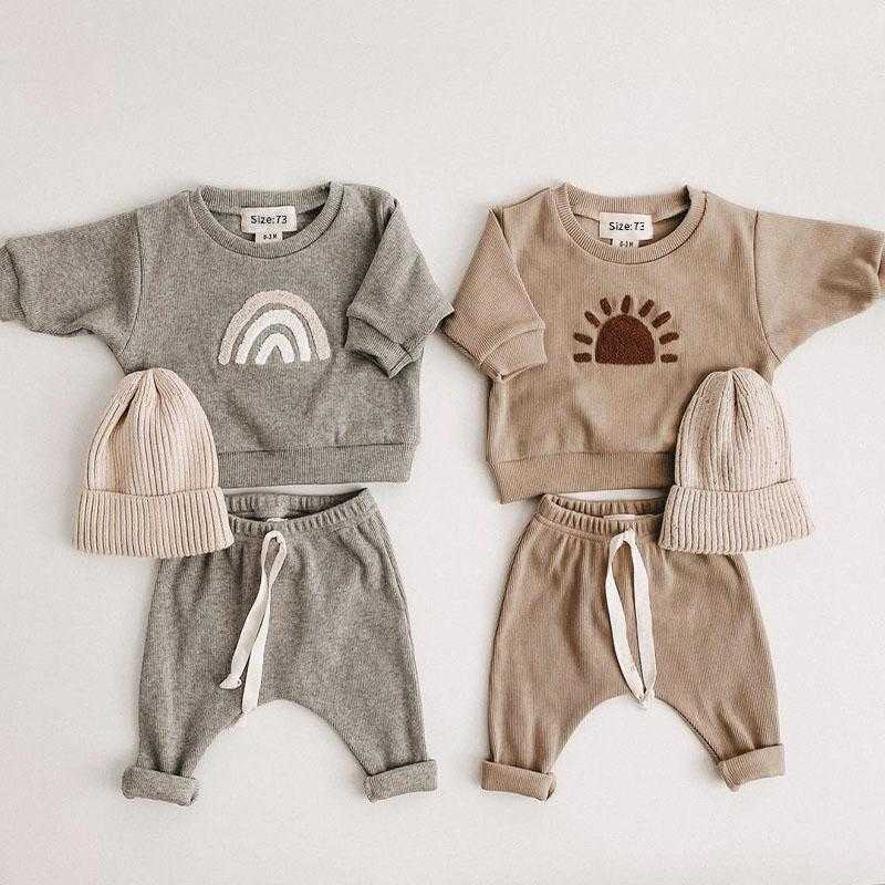 

Kids Clothing Sets Fashion Clothes Set Toddler Baby Boy Girl Pattern Casual Tops Child Loose Trousers 2pcs Designer OutfitClothing, Ivory