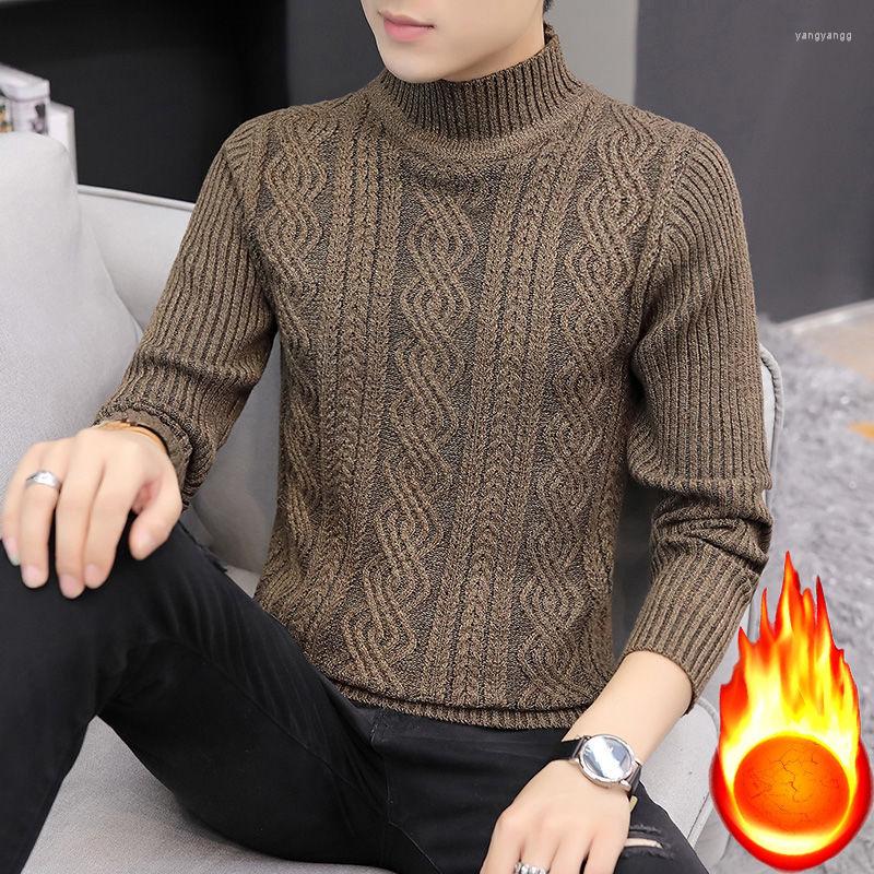 

Men's Sweaters Korean Slim Solid Color Half Turtleneck Sweater Mens Winter Long Sleeve Warm Knit Classic Casual Bottoming Shirt E566, 546 black