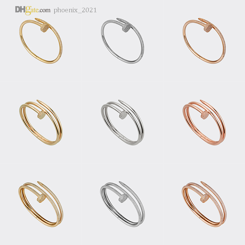 

Nail Bracelets Women Designer Bracelet Carti Mens Bangle Diamond-Pave Luxury Jewelry Titanium Steel Gold-Plated Never Fade Not Allergic Gold/Silver/Rose 21621802