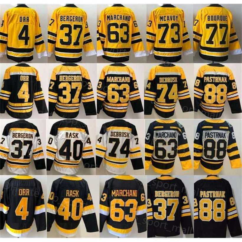 

2022 stitched hockey jerseys reverse retro Tuukka Man Jake McAvoy Patrice Bergeron Charlie Brad Marchand Rask DeBrusk Pastrnak Bobby Orr ice jersey, Home black