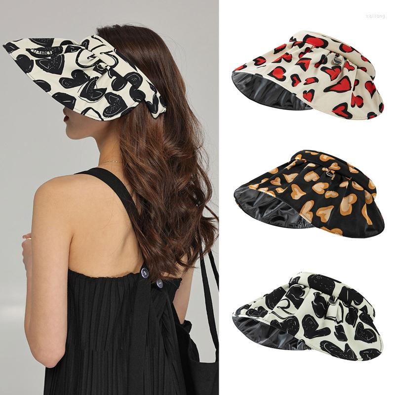 

Wide Brim Hats Empty Top Elements Shell Hat Multicolor Foldable Unisex, Rice red