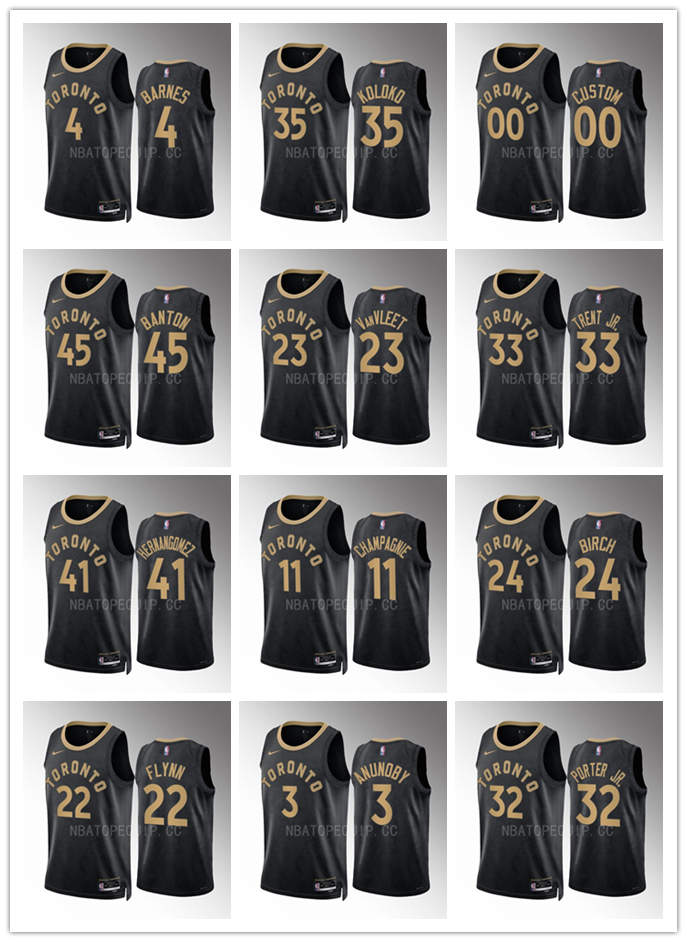 

Basketball Jersey Scottie Barnes #4 Fred VanVleet #23 Pascal Siakam #43 2022-23 Toronto''Raptors''Men Black City Swingman, 14