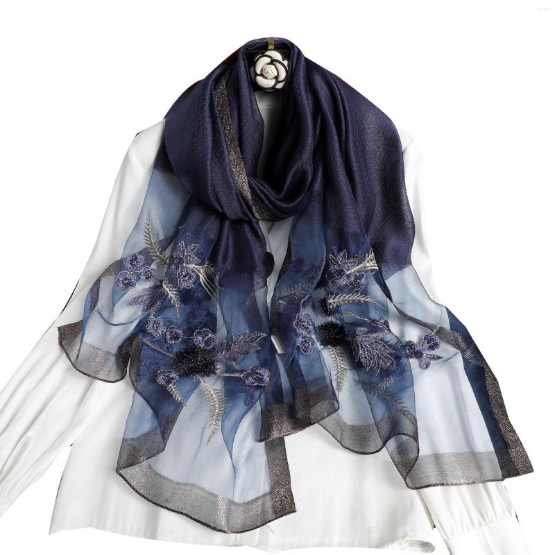 

Scarves Beach Stoles Headscarf Women Scarf Silk Wool Embroidery Floral Female Thin Foulard Bufanda Hijab Shawls Wraps Pashmina Echarpes