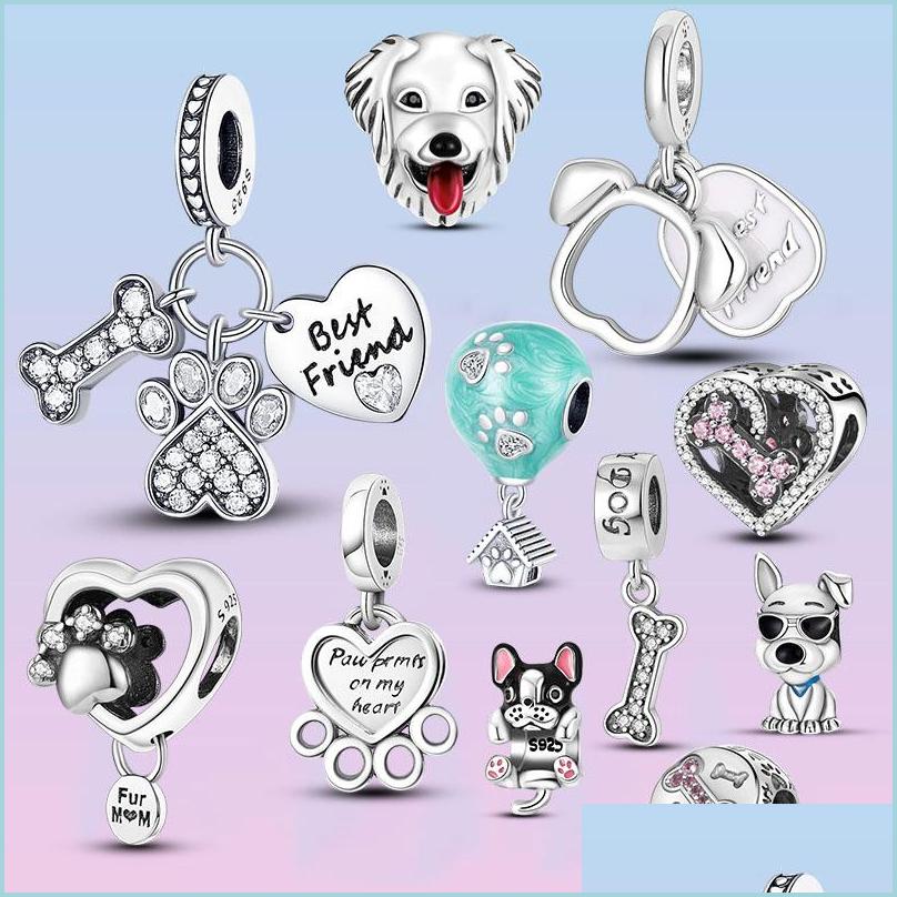 

Charms 925 Sterling Sier Dangle Charm Dog Paw Charms Best Friend Heart Beads Bead Fit Pandora Bracelet Diy Jewelry Accessories Drop Dh9Xi