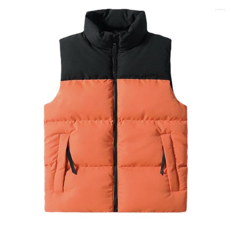 

Men's Vests Fashion Mens Jacket Sleeveless Vest Color Matching Soft Casual Coats Male Cotton Men's Men Thicken Waistcoat 5XL E883, Yellow